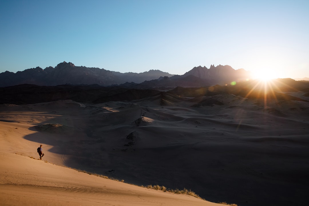 Scenic mountain landscape with travel destination